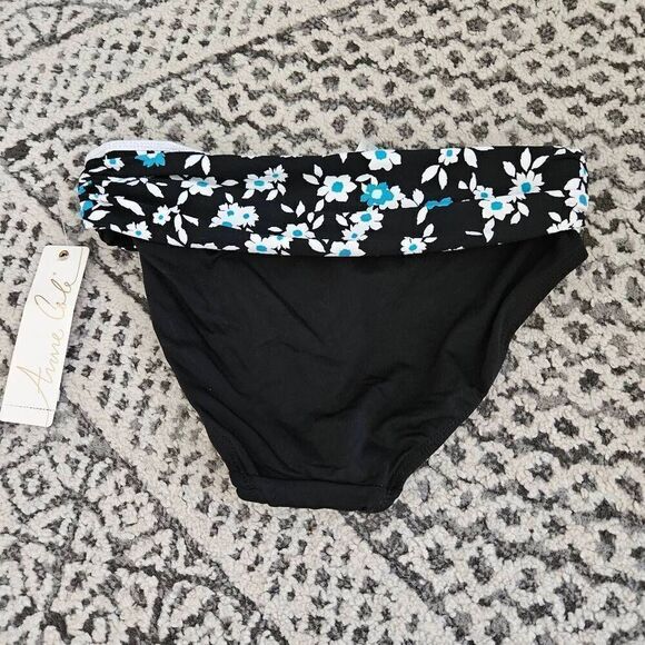 3/$15 Ann Cole Fold over Floral Bikini Bottom in Black Size XS - Picture 4 of 4